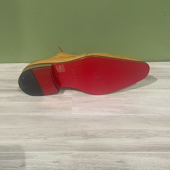 Fennix Italy Men's Tan Dress Shoes genuine ostrich oxford - Picture 5 of 5